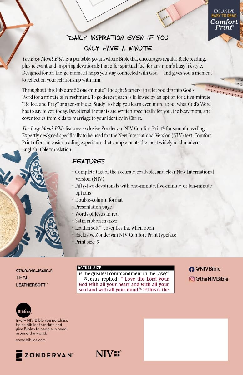 NIV Busy Moms Bible, Comfort Print