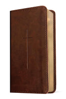 NLT Pocket Thinline Bible, Brown Cross