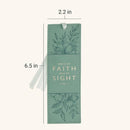 Faith Teal Floral Faux Leather Bookmark - 2 Corinthians 5:7