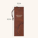 Amazing Grace Honey-brown Faux Leather Bookmark - Isaiah 53:3