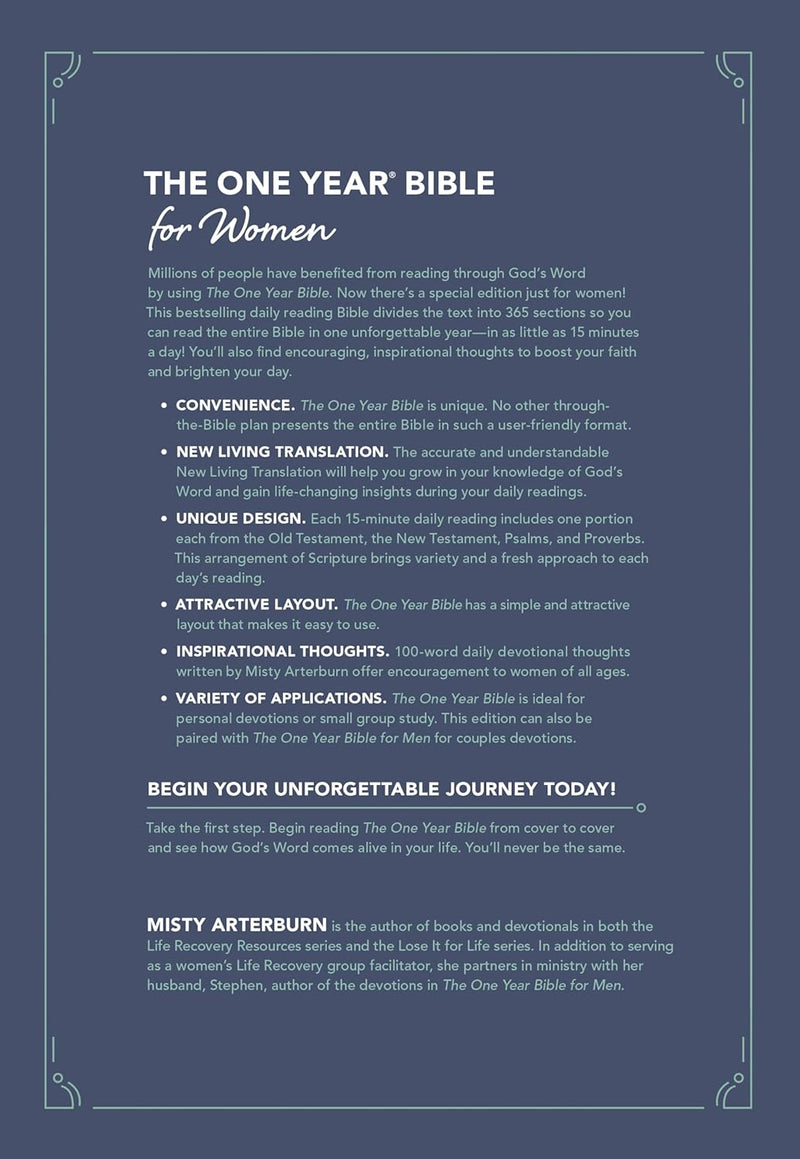 NLT One Year Bible for Women, Teal