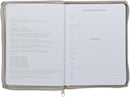 2027 Amazing Grace Large Zippered Taupe Faux Leather 18-Month Planner for Women
