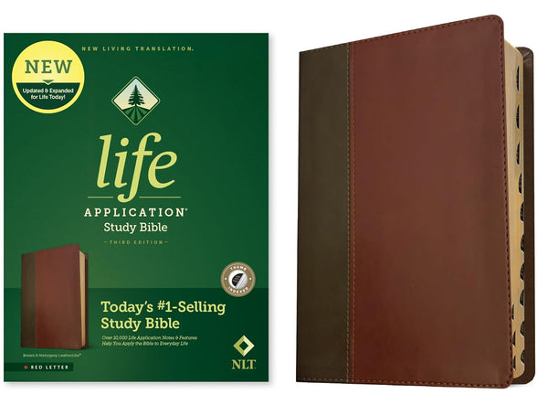 NLT Life Application Study Bible, Indexed, Brown