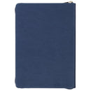 Be Strong and Courageous Blue Faux Leather Journal with Zipper Closure