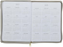 2027 Amazing Grace Large Zippered Taupe Faux Leather 18-Month Planner for Women