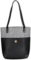 Bible Tote Love Never Fails Two-tone Black and Heather Gray - 1 Cor 13:8