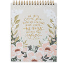 Under His Wings Green Floral Spiral Notepad - Psalm 91:4