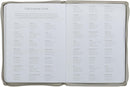 2027 Amazing Grace Large Zippered Taupe Faux Leather 18-Month Planner for Women