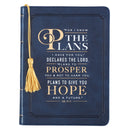 Faux Leather Journal w/Tassel I Know The Plans Jeremiah 29:11, Handy-sized, Navy Blue