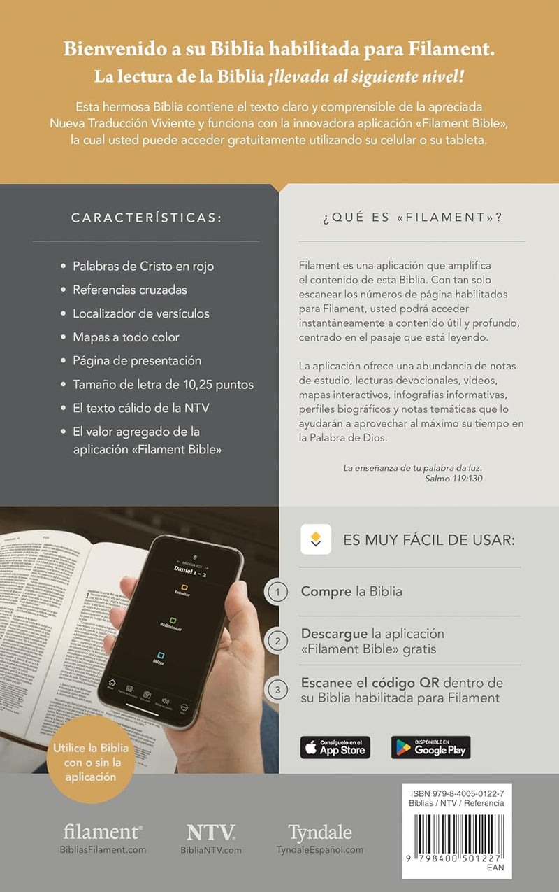 NTV Spanish Edition Thinline Zippered, Large Print, Gray/Black