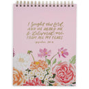 He Delivered Me Lilac Floral Spiral Notepad - Psalm 34:4