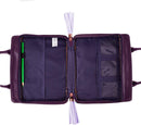 Blessed Purple Floral Faux Leather Purse-style Bible Cover