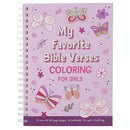 My Favorite Bible Verses Pink Spiral Coloring Book for Girls
