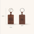 God Works for the Good Brown Faux Leather Keychain - Romans 8:28