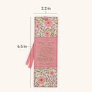 Trust Coral Floral Faux Leather Bookmark - Isaiah 40:31