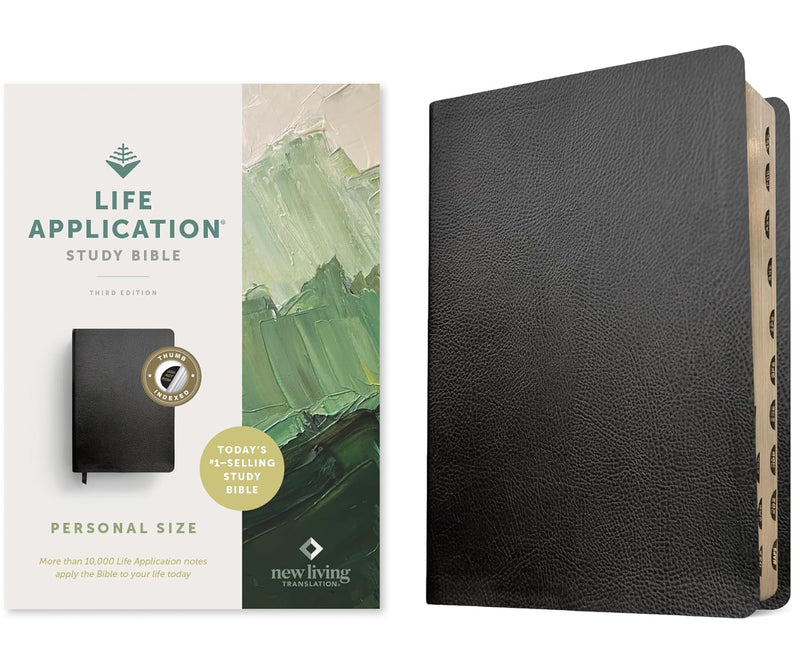 NLT Life Application Study Bible, Personal Size, Thumb Indexed, Black