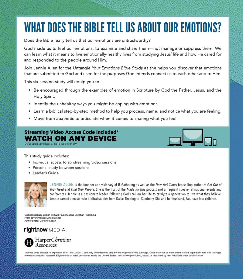 Untangle your Emotions Bible Study Guide, with Streaming Video Access