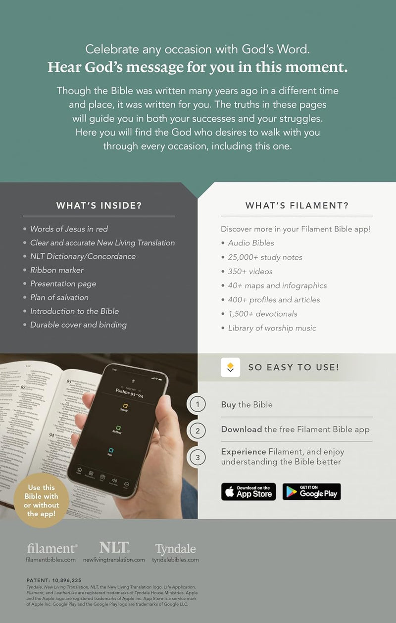 Premium Gift Bible NLT, Filament Enabled, Star Cross Taupe