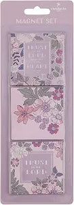 Trust in the Lord Purple Spring Floral Magnet Set - Proverbs 3:5