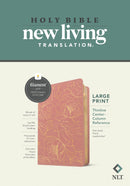 NLT Large Print Thinline Center-Column Reference Bible, Filament Enabled, Pink with Gold Floral