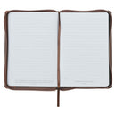 Faith Chestnut Brown Faux Leather Classic Journal with Zipper Closure - Matthew 17:20