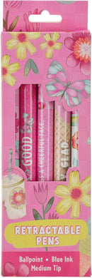 Pink Sprinkled with Joy Retractable Pen Set - 1 Peter 1:6
