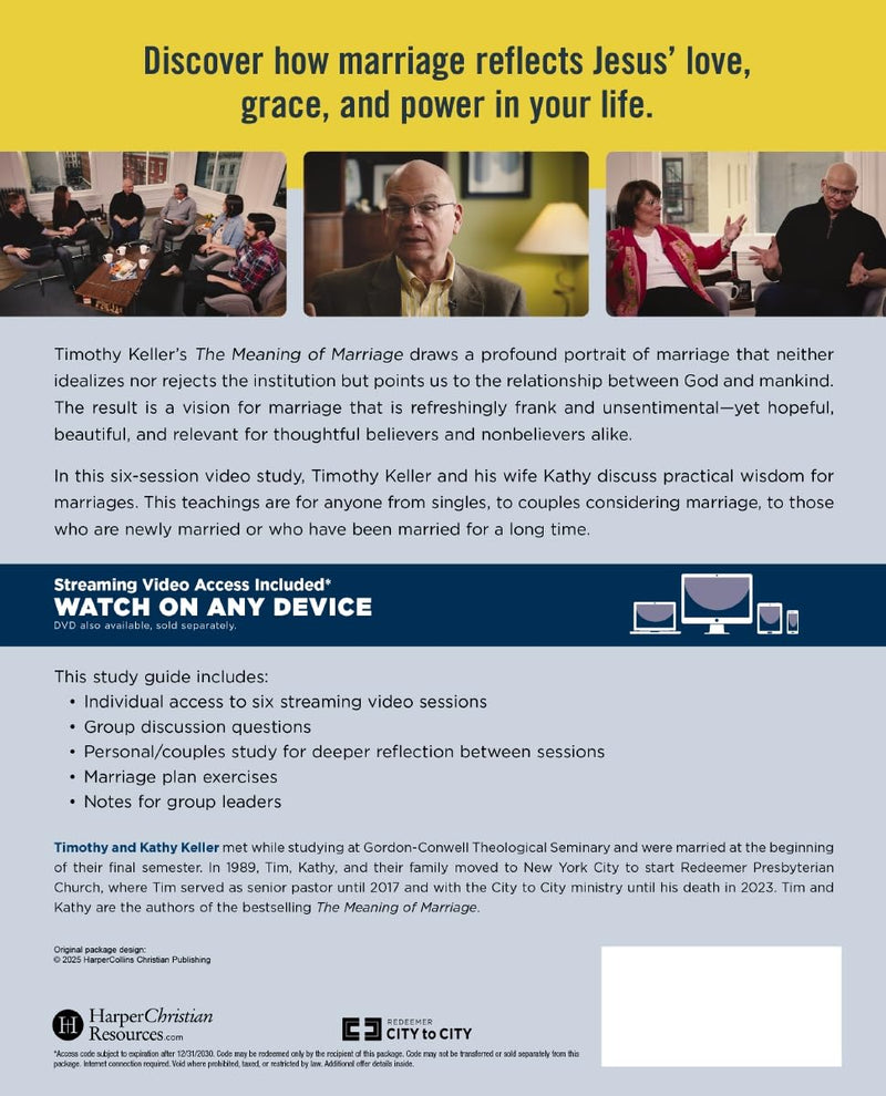 The Meaning of Marriage Bible Study with Video Access