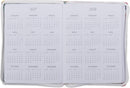 2027 Be Still and Know Large Zippered White Floral Faux Leather 18-Month Planner for Women - Psalm 46:10