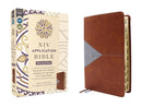 NIV Personal Size Application Bible, Brown/Blue Leathersoft, Indexed