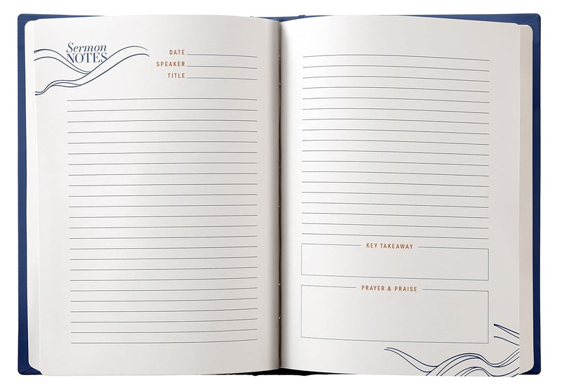Sermon Notes Journal, Blue Leatherlike