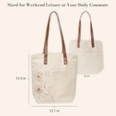 Bible Tote Always Be Joyful Taupe Floral Canvas - 1 Thess 5:16