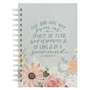 A Sound Mind Mint Floral Spiral Journal – 2 Timothy 1:7
