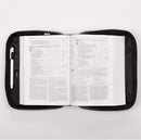 Black Two Fold Faux Leather Organizer Bible Cover, Large
