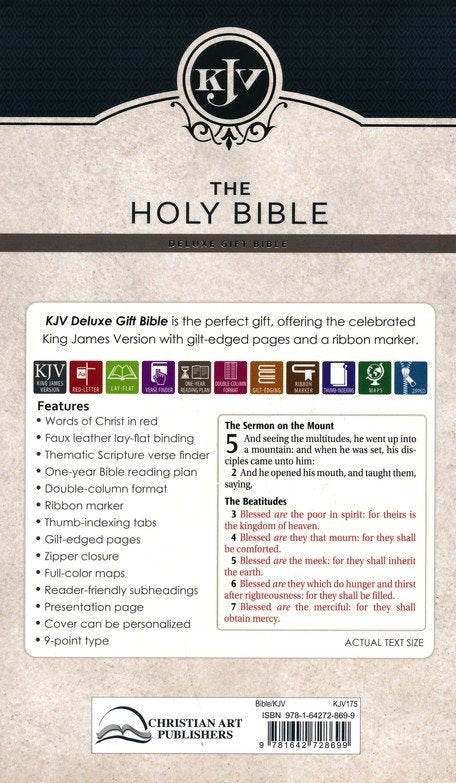 KJV Deluxe Gift Bible, Zippered, Indexed KJV175