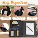 Black Polyester Tri-fold Organizer Bible Cover, Large