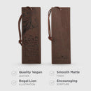 The Lord Is My Strength Walnut-Brown Faux Leather Bookmark- Exodus 15:2