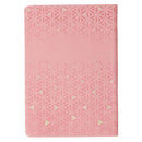 Be Still and Know Geometric Pink Faux Leather Journal with Zipper Closure - Psalm 46:10