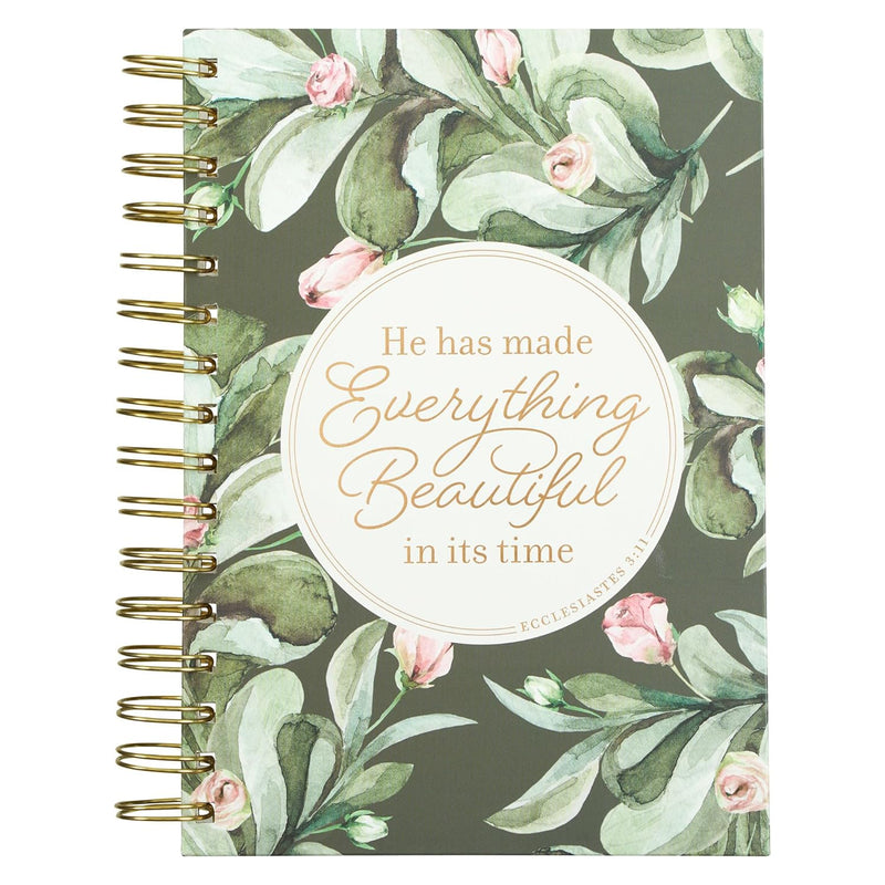 Everything Beautiful Green Wreath Wirebound Journal JLW190