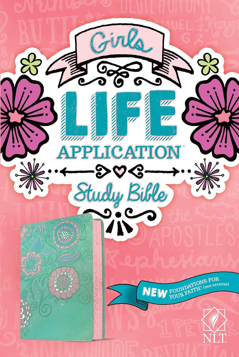 NLT Girls Life Application Study Bible, Teal & Pink