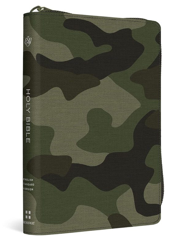 ESV Compact Bible Canvas with Zipper, Camo