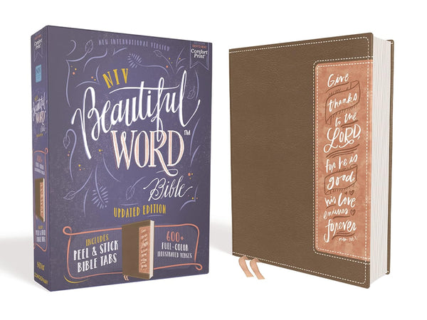 NIV Beautiful Word Bible, Updated Edition, Brown/Blush