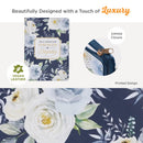 Strength & Dignity Journal, Blue Floral Faux Leather with Zipper Closure