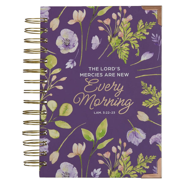 New Mercies Every Morning Purple Floral Wirebound Journal JLW186