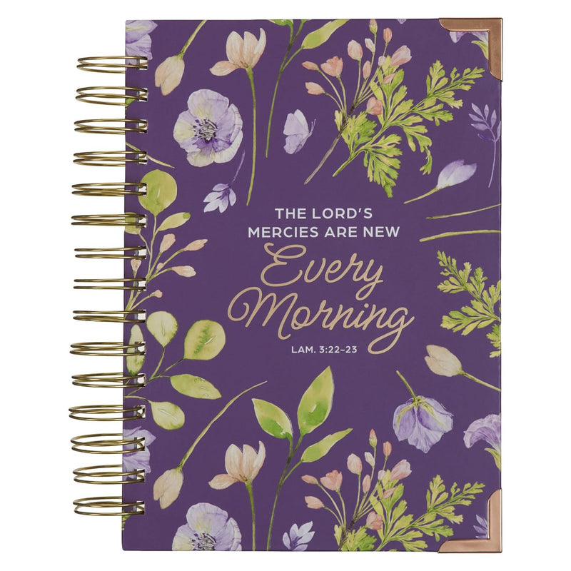 New Mercies Every Morning Purple Floral Wirebound Journal JLW186