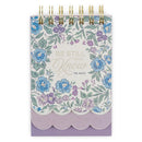 Be Still and Know Purple Floral Tiered Spiral Notepad - Psalm 46:10