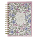 Be Still and Know Purple Floral Spiral Journal - Psalm 46:10