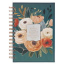 Joyful Patient Faithful Heirloom Floral Spiral Journal - Romans 12:12