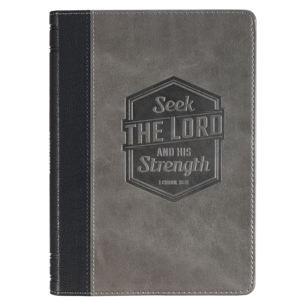 Seek the Lord Black and Gray Faux Leather Classic Journal JL809