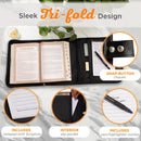Black Polyester Tri-fold Organizer Bible Cover, Large