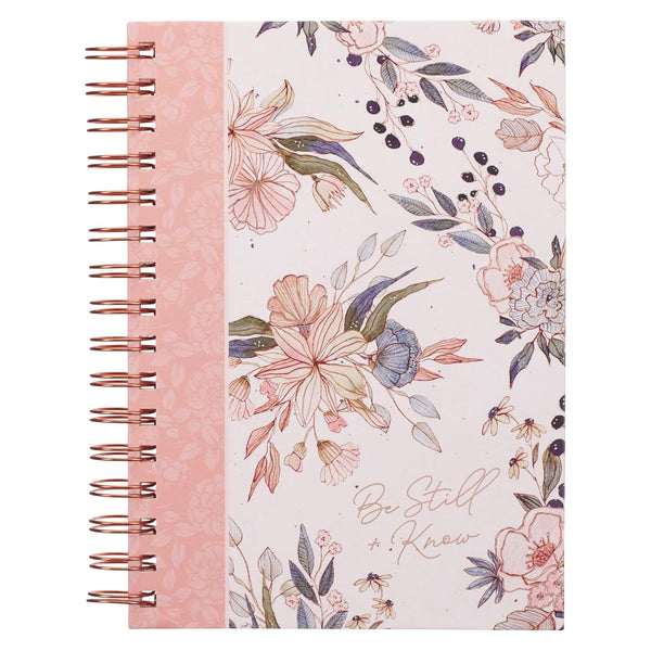 Be Still and Know Pink Floral Wirebound Journal